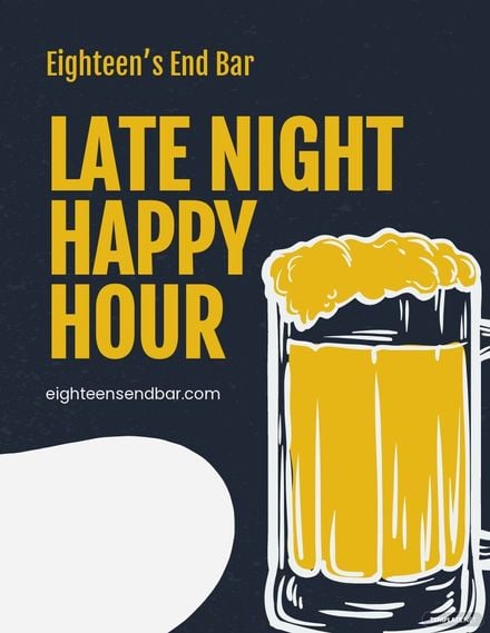 Free Late Night Happy Hour Flyer Template