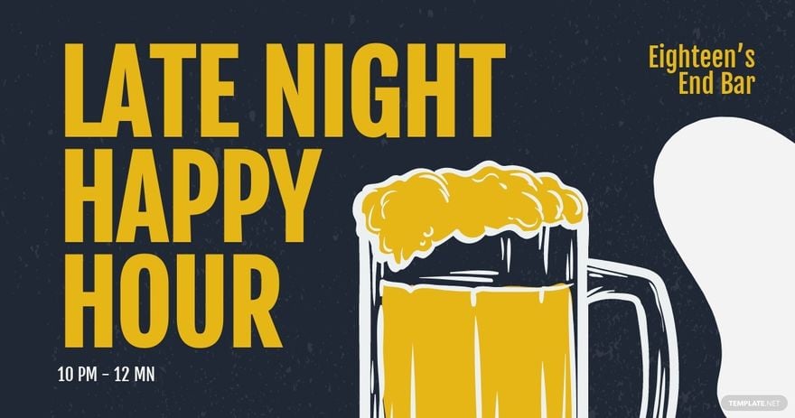 Free Late Night Happy Hour Facebook Post Template