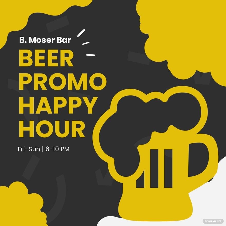 Free Happy Hour Beer Promotion Instagram Post Template