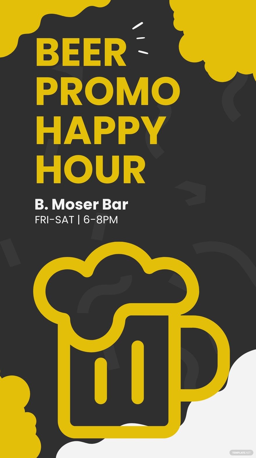 Free Happy Hour Beer Promotion Whatsapp Post Template