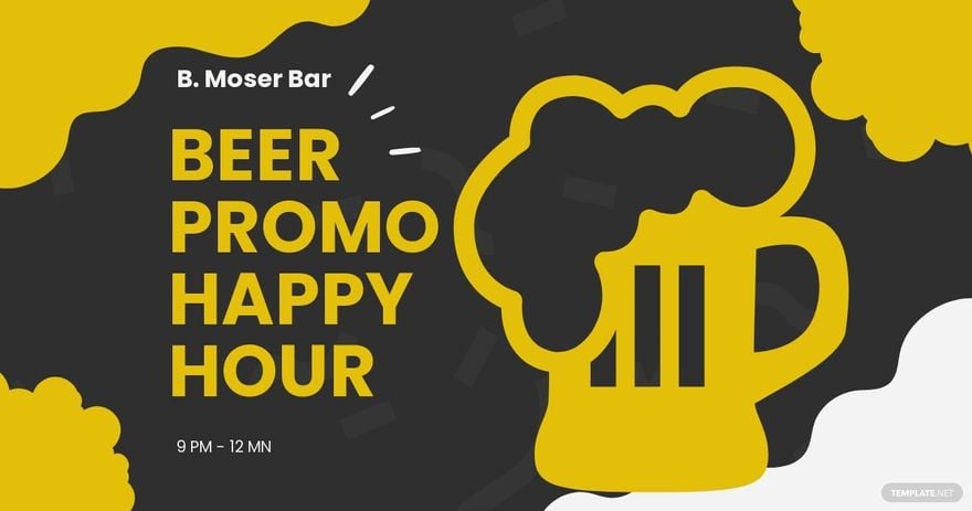Happy Hour Beer Promotion Facebook Post Template