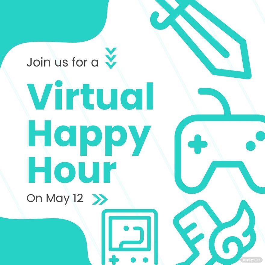 Free Virtual Happy Hour Linkedin Post Template
