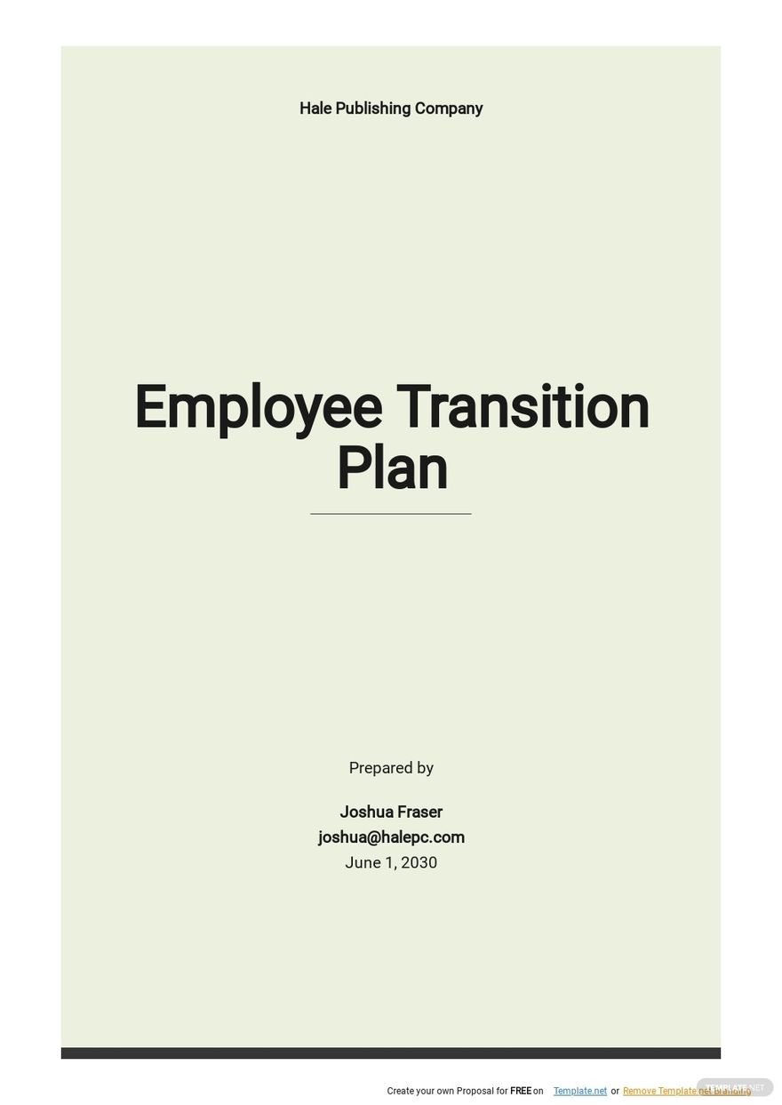 Free Sample Employee Transition Plan Template