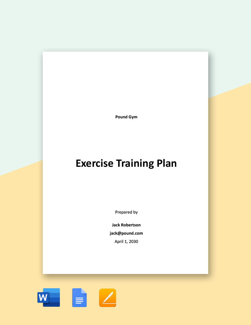 Exercise Training Plan Template