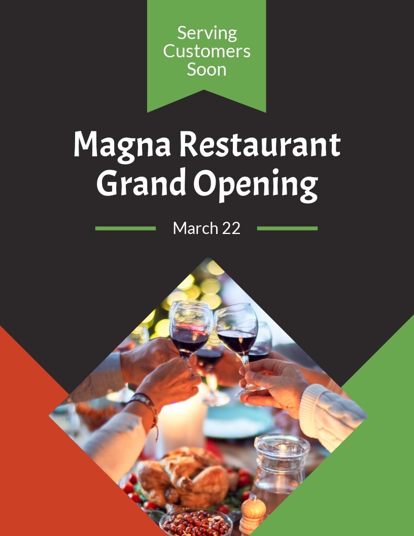 Restaurant Grand Opening Flyer Template