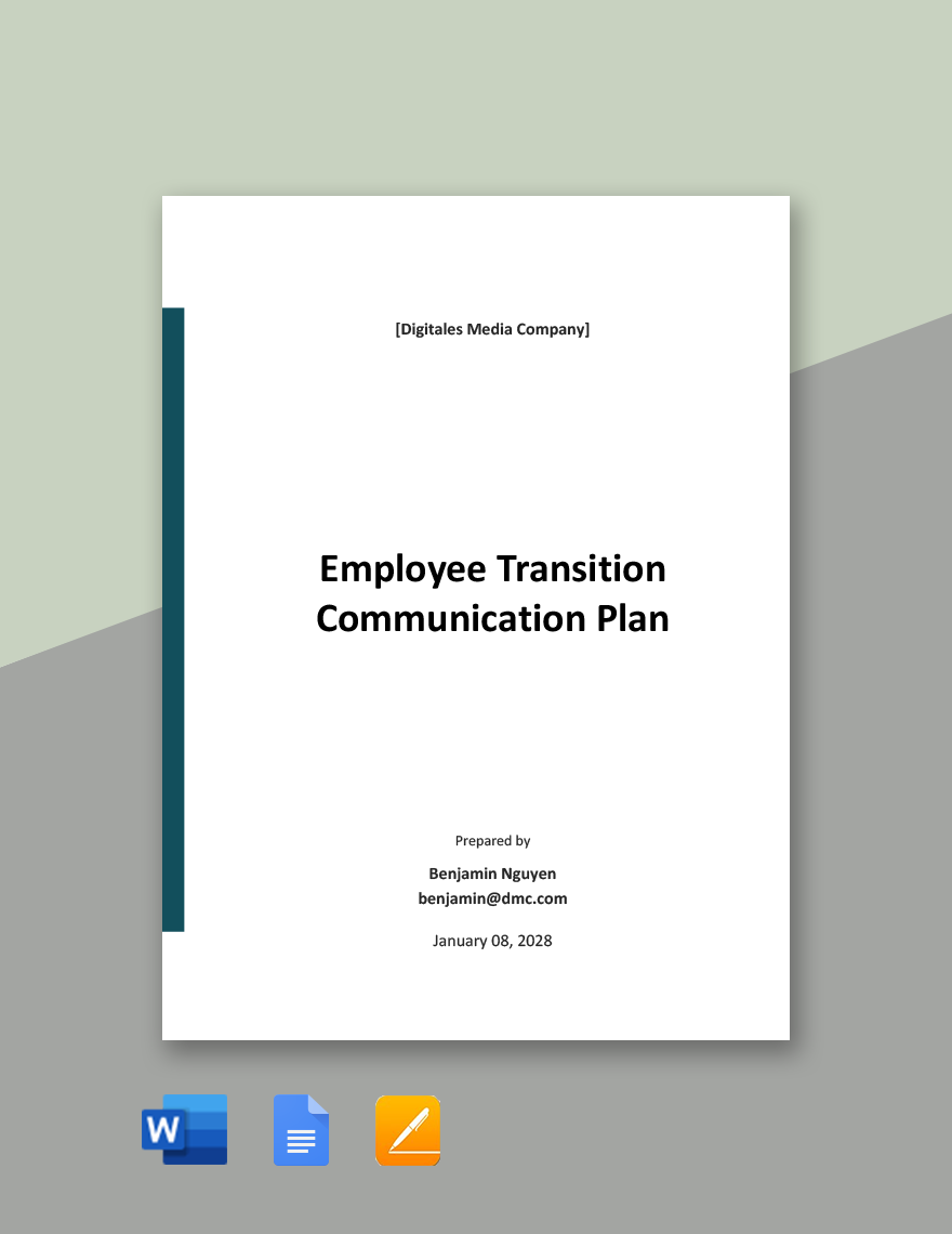 employee transition communication plan template su8a9
