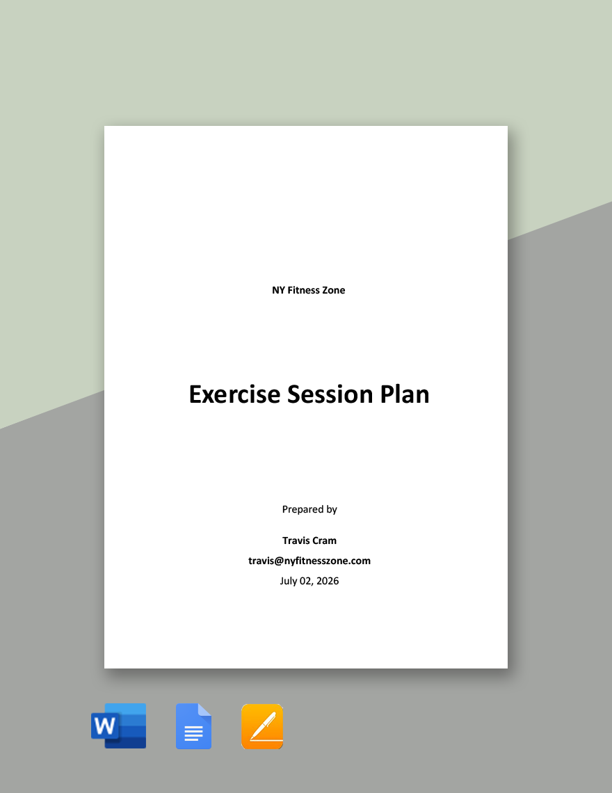 Exercise Session Plan Template