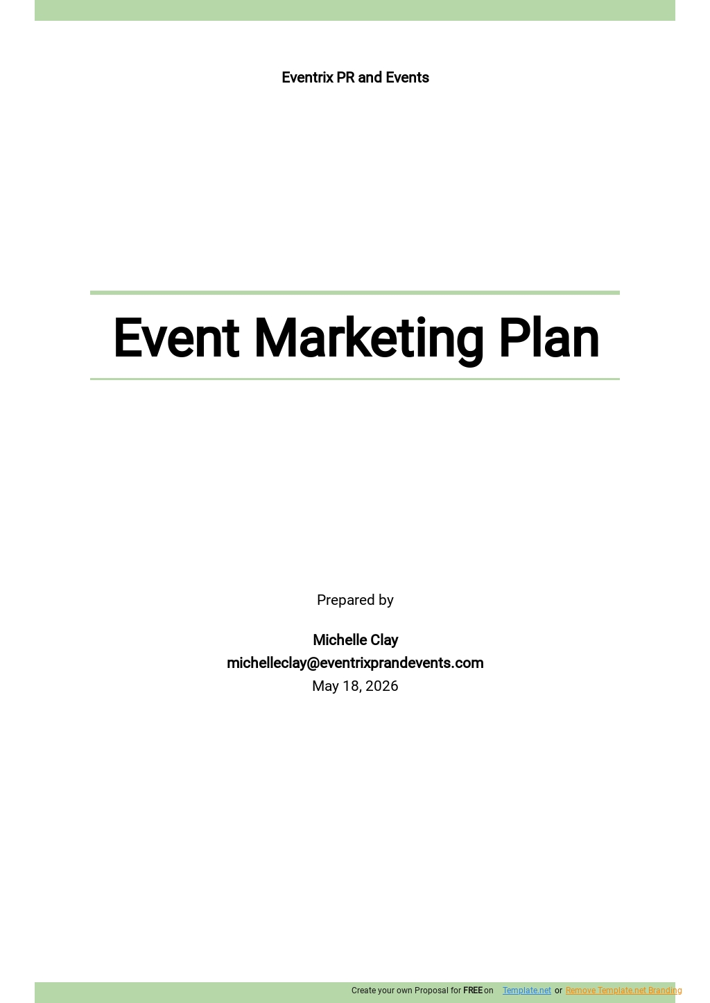 Free Sample Event Marketing Plan Template
