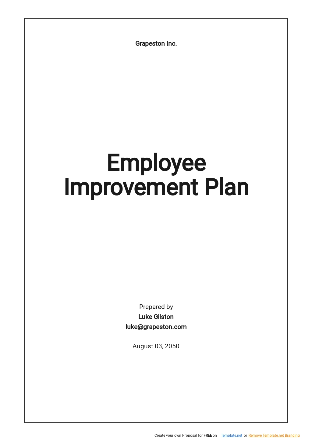 Simple Employee Improvement Plan Template.jpe