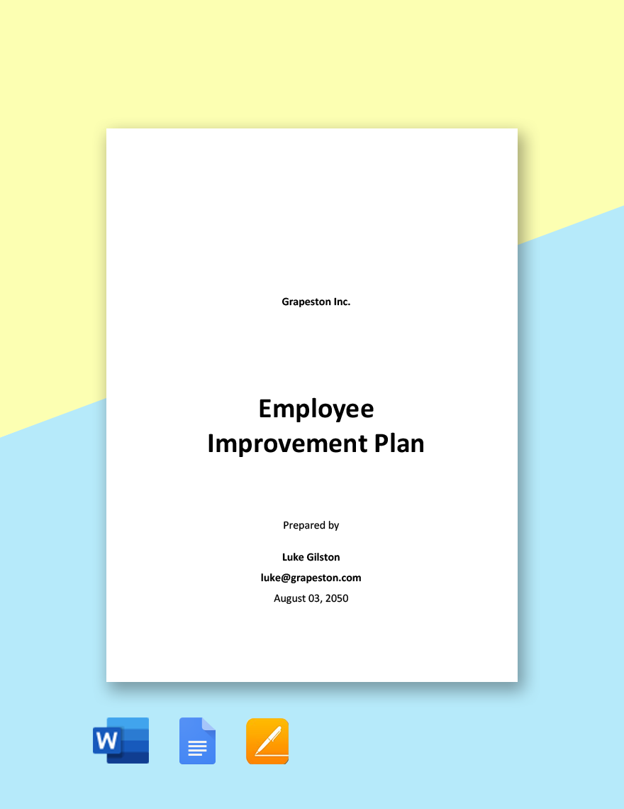 Simple Employee Improvement Plan Template