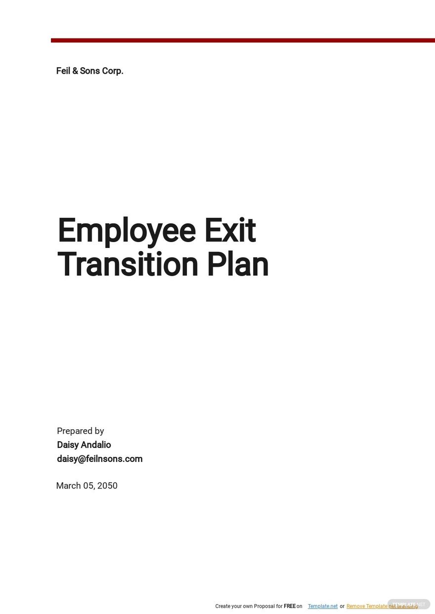 Employee Exit Transition Plan Template