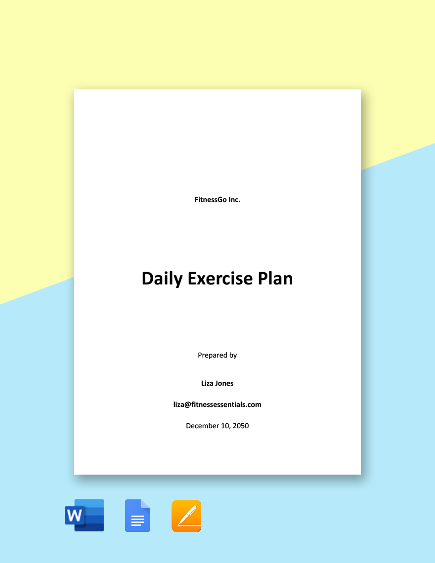 Free Daily Exercise Plan Template