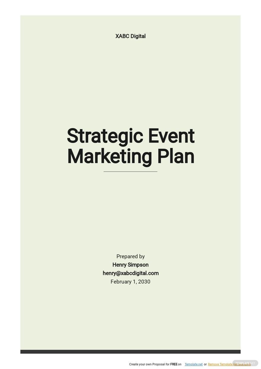 Sample Strategic Event Marketing Plan Template