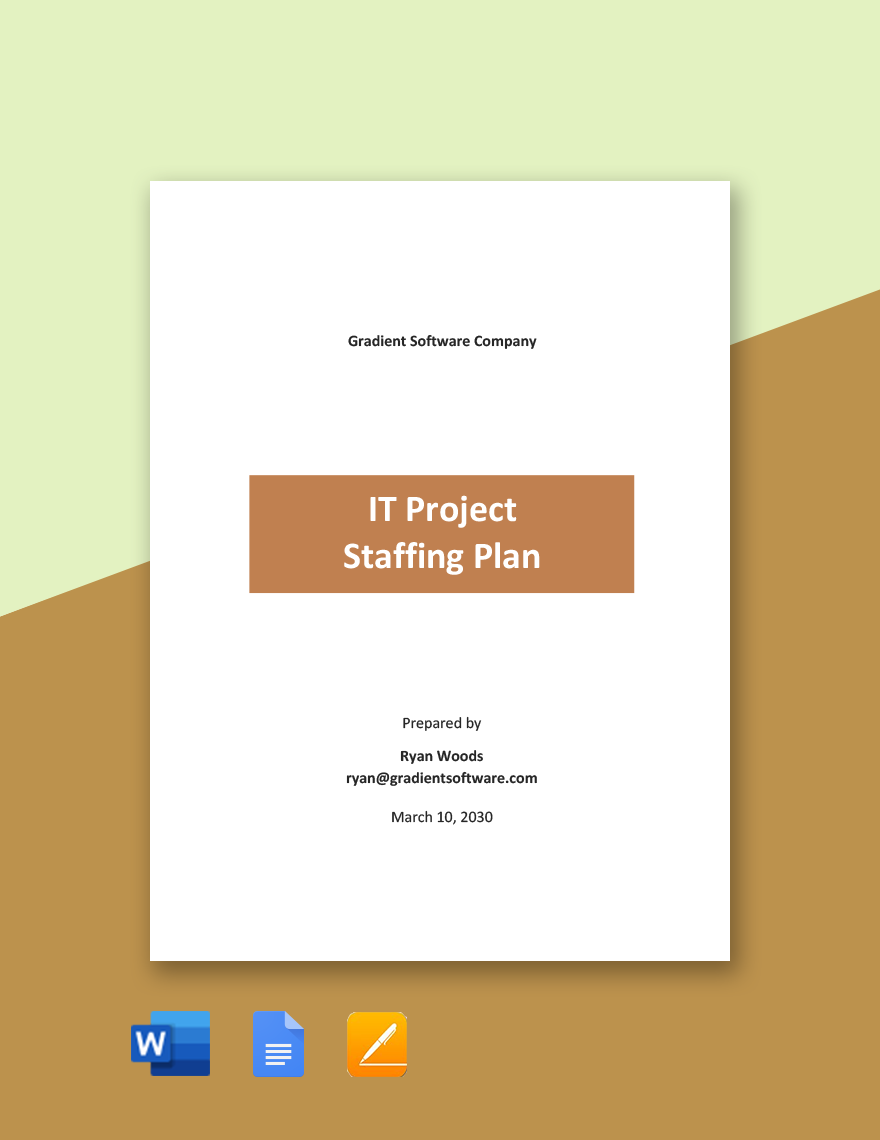 IT Project Staffing Plan Template in Word, Google Docs, Apple Pages