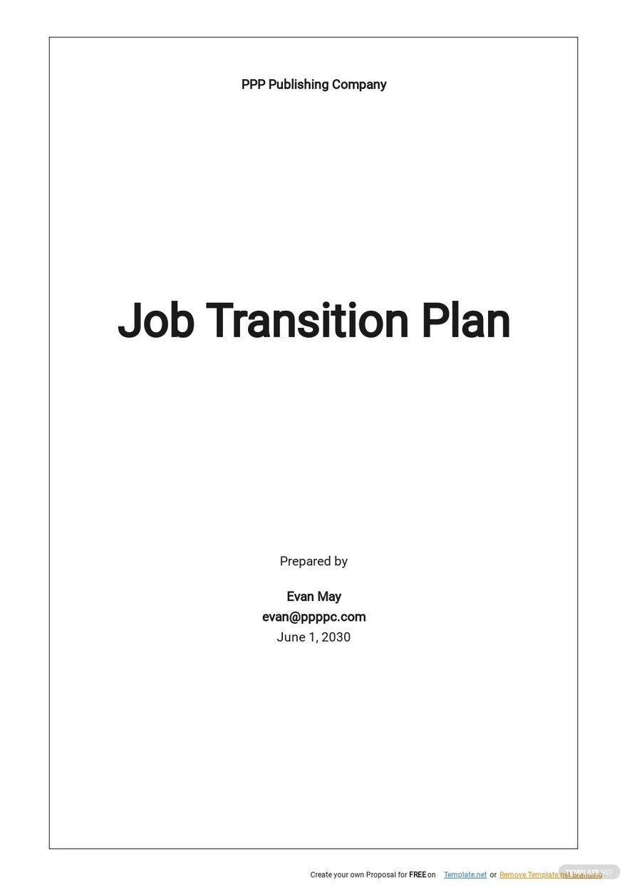 Free Simple Job Transition Plan Template