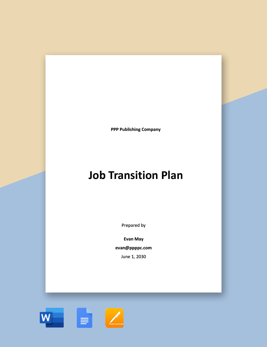 Simple Job Transition Plan Template