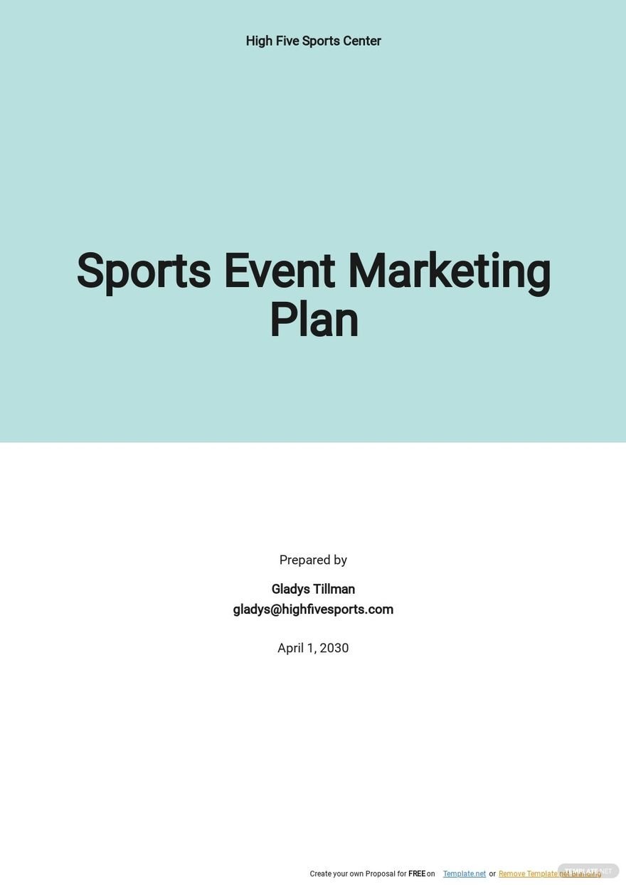 Sports Event Marketing Plan Template