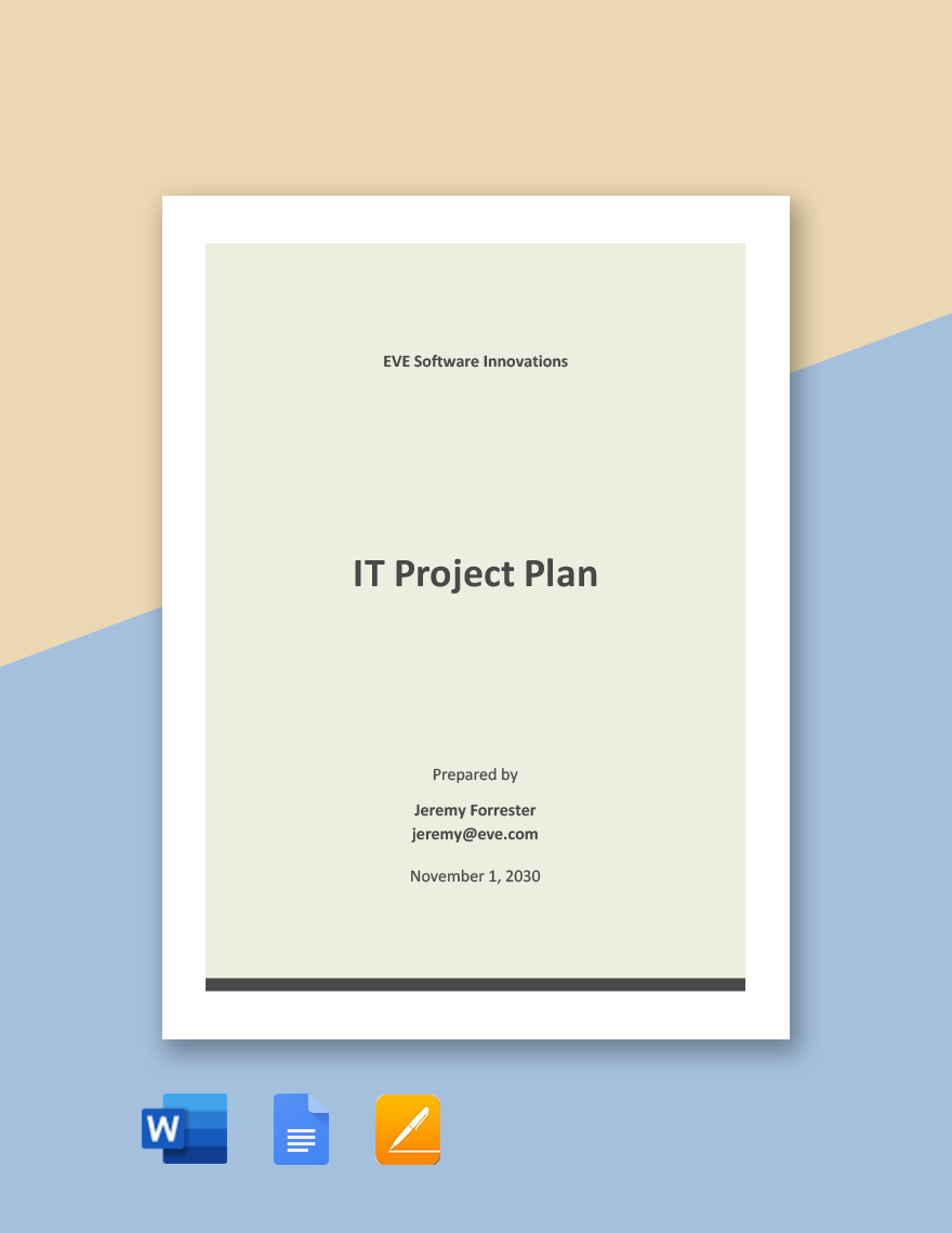 Sample IT Project Plan Template in Word, Google Docs, Apple Pages