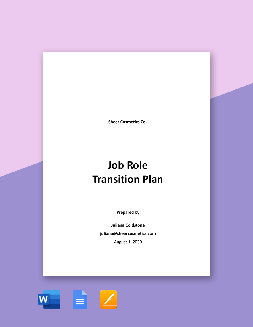 Job Role Transition Plan Template in Word, Google Docs, Pages - Download | Template.net