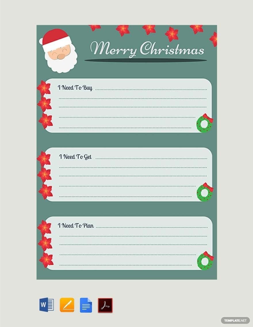 Christmas Gift List Template in Google Docs, Pages, PDF, Word