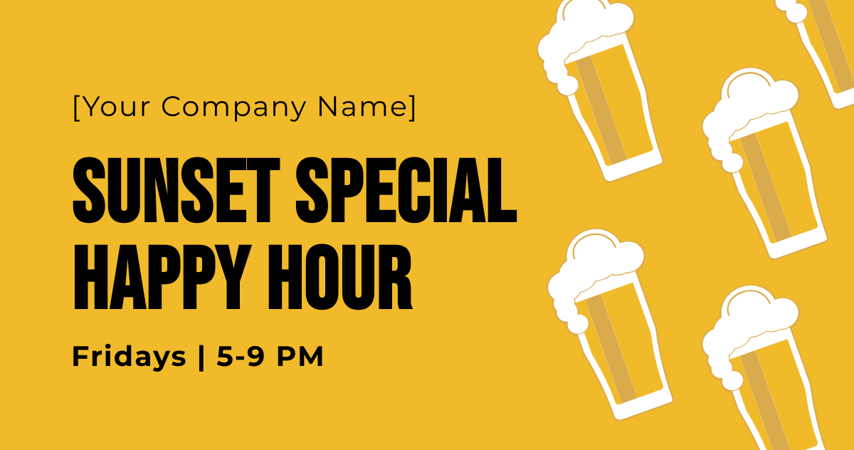 Special Happy Hour Facebook Post Template