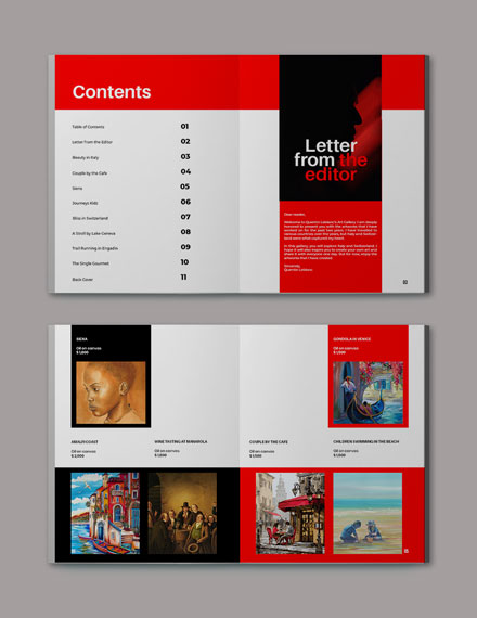 Art Gallery Catalogue Template Format
