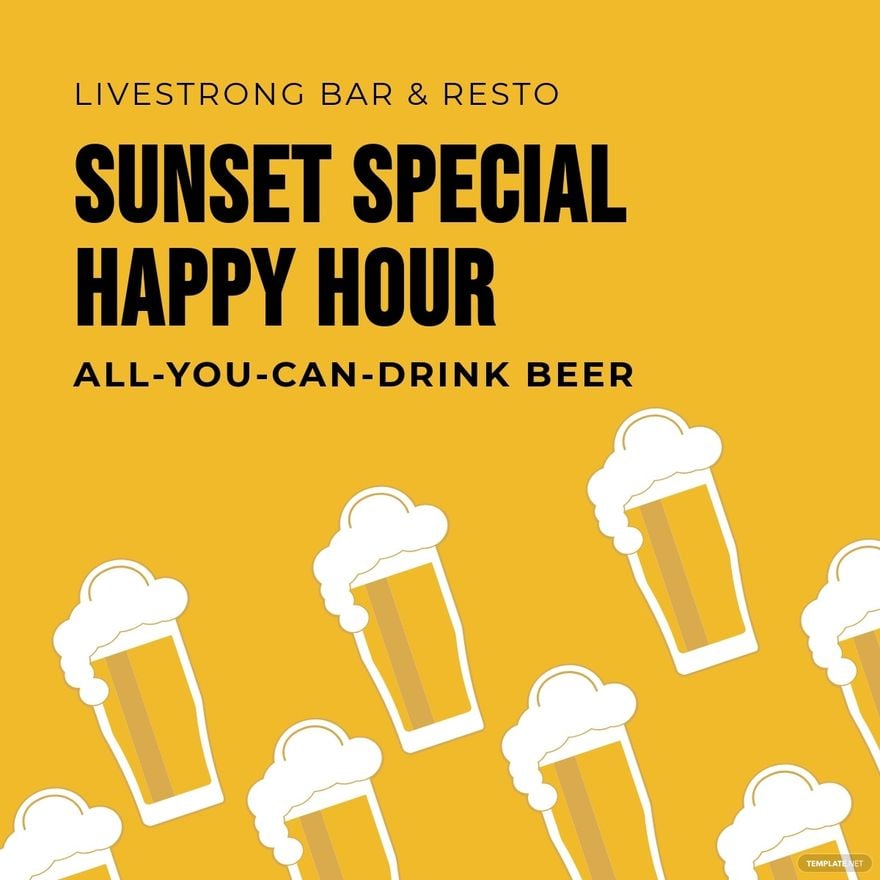 Free Special Happy Hour Linkedin Post Template