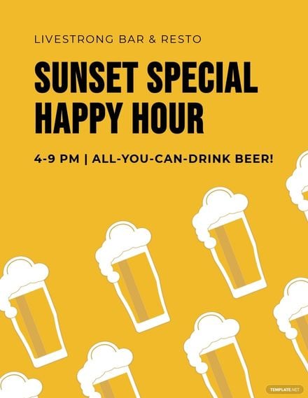 Free Special Happy Hour Flyer Template