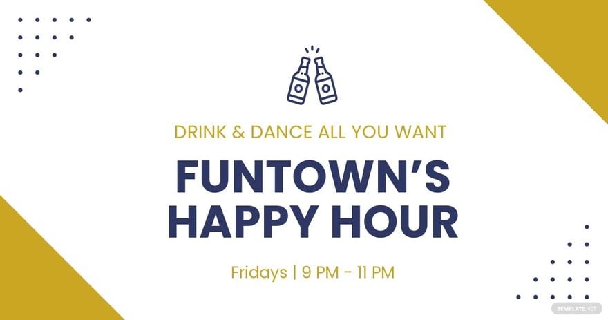 Free Happy Hour Advertisement Facebook Post Template