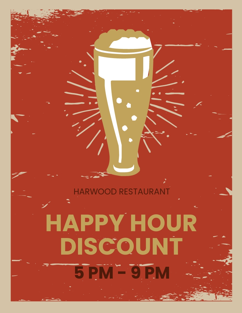 Free Special Happy Hour Flyer Template 