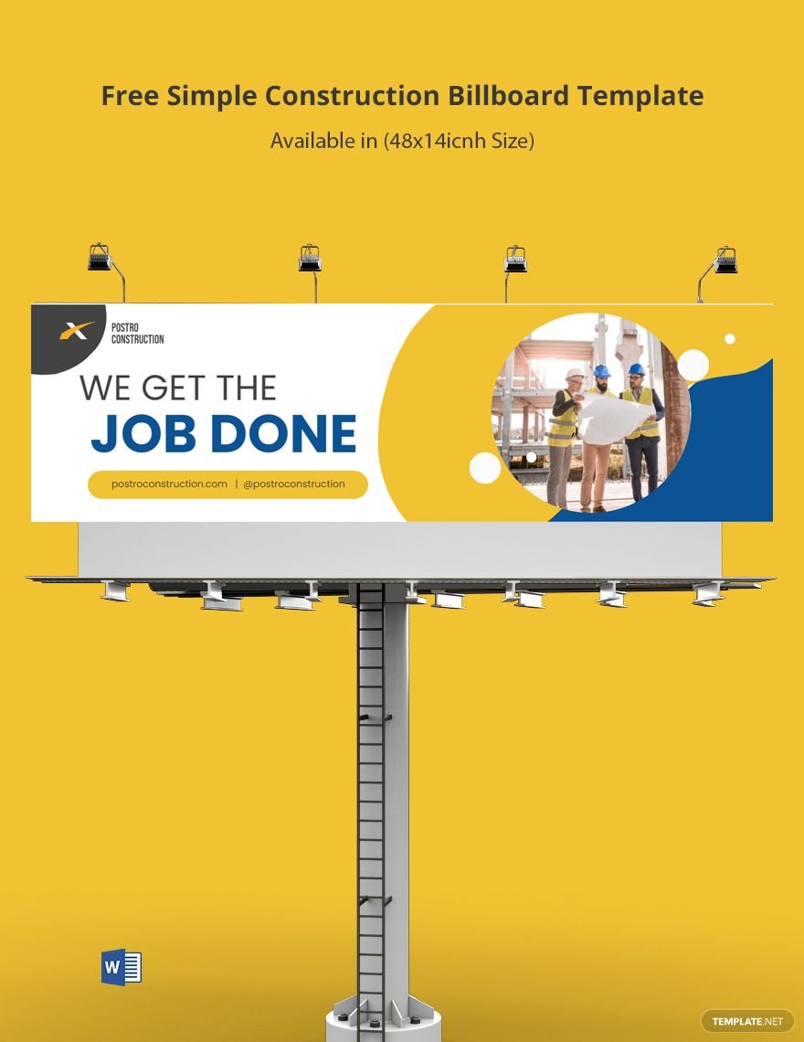 Free Simple Construction Billboard Template