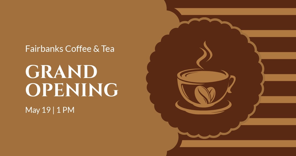Free Coffee Shop Grand Opening Facebook Post Template