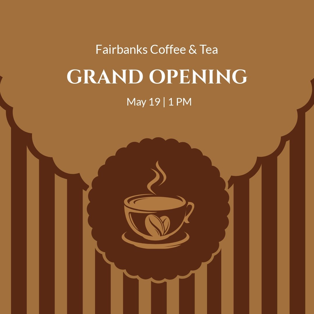 Free Coffee Shop Grand Opening Instagram Post Template