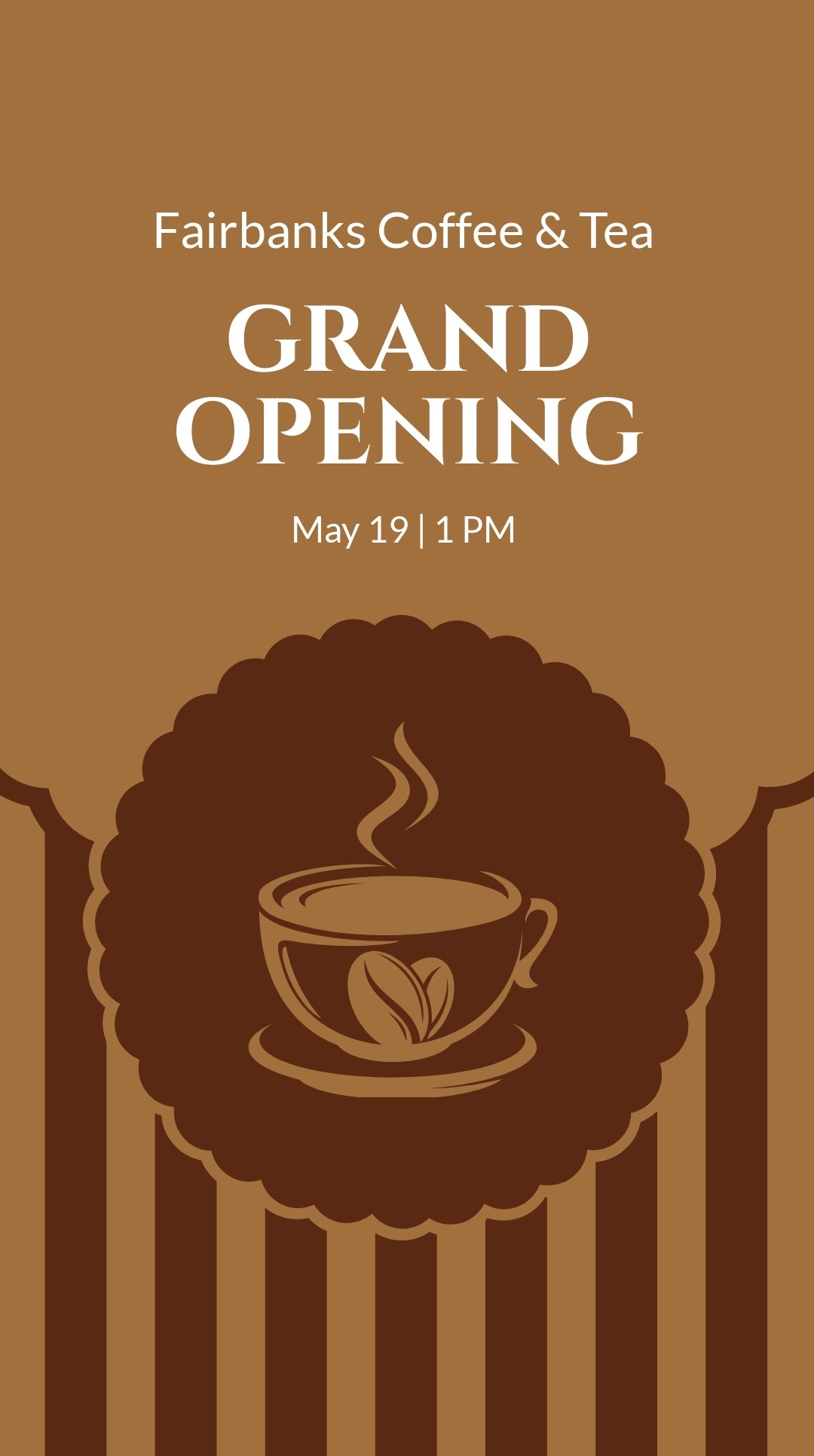 Coffee Shop Grand Opening Whatsapp Post Template