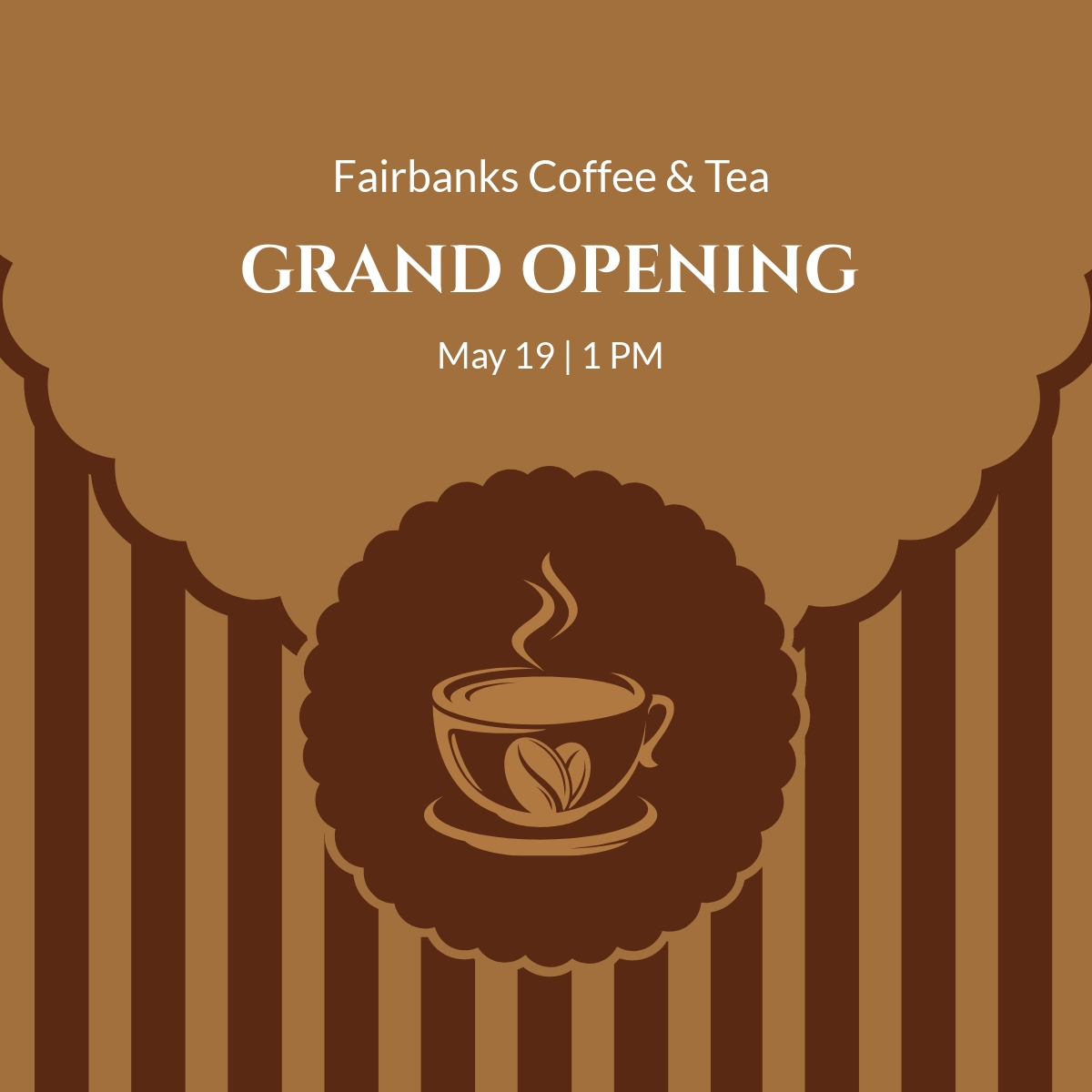 Coffee Shop Grand Opening Linkedin Post Template - Edit Online & Download