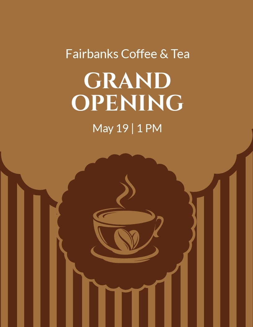 Coffee Shop Grand Opening Flyer Template