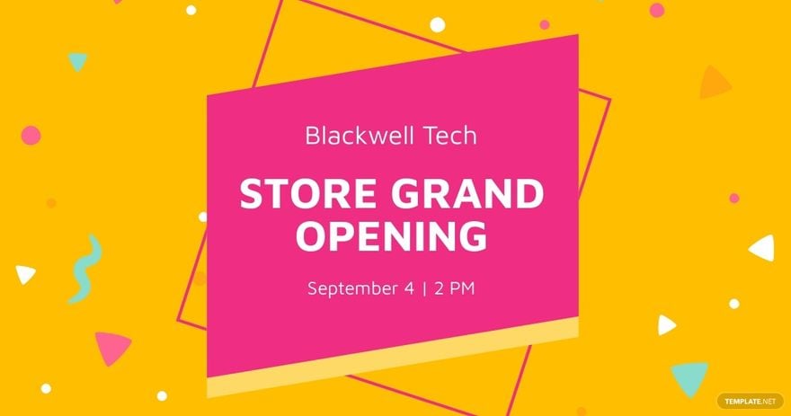 Free Store Grand Opening Facebook Post Template