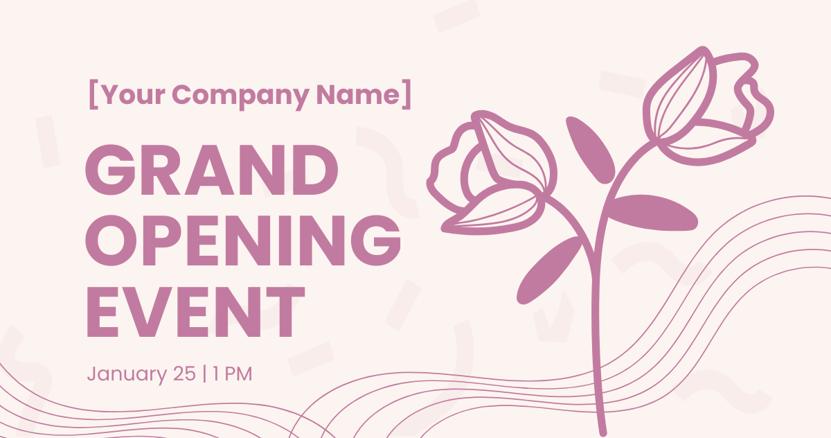 Free Flower Shop Grand Opening Facebook Post Template