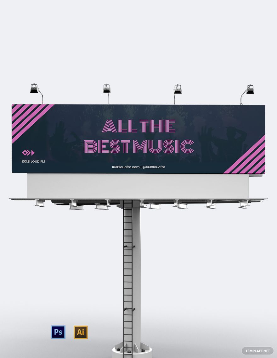 Radio Company Billboard Template in Word, Google Docs, Publisher