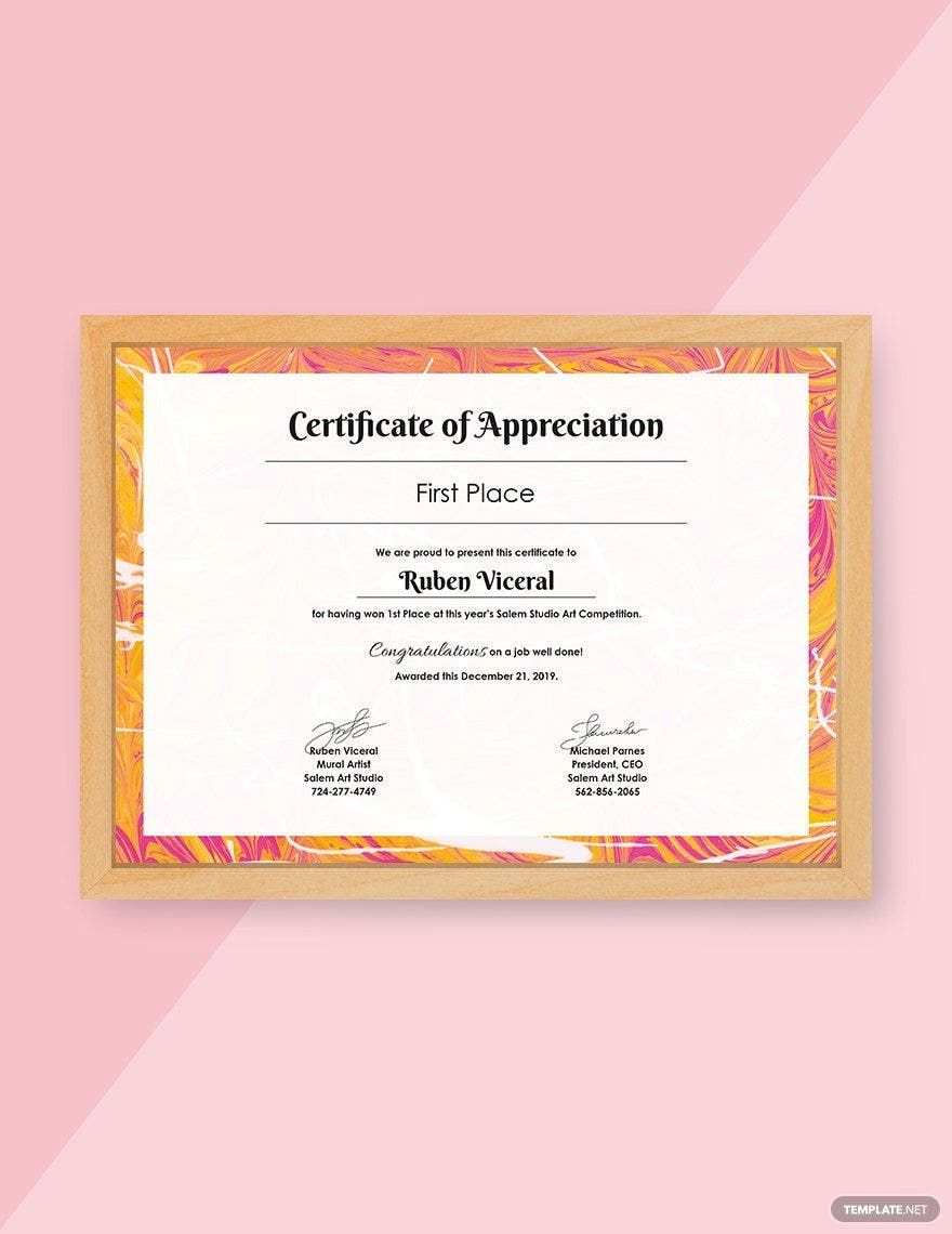 sports appreciation certificates