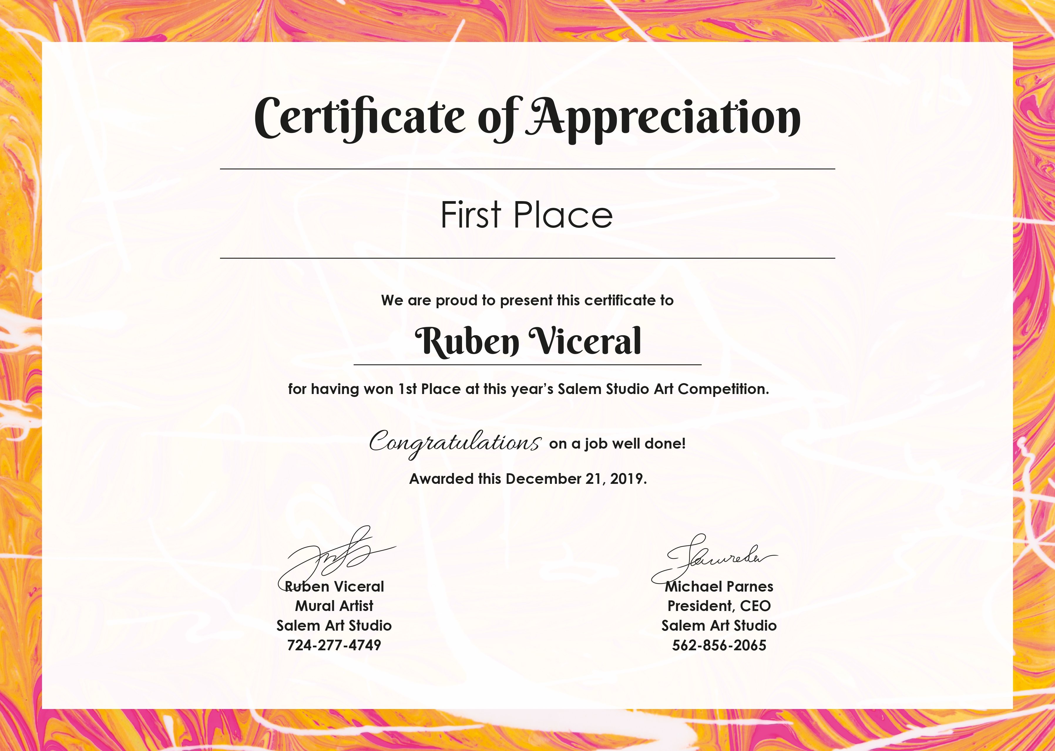 Free Appreciation Certificate Template In Adobe Photoshop Illustrator