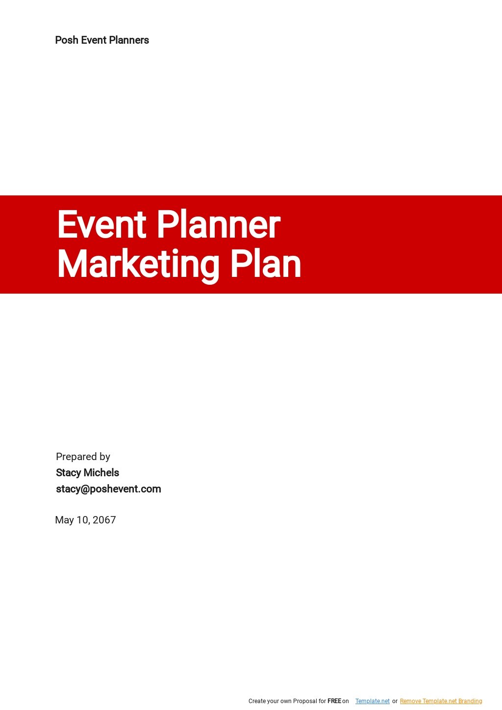 Event Planner Marketing Plan Template