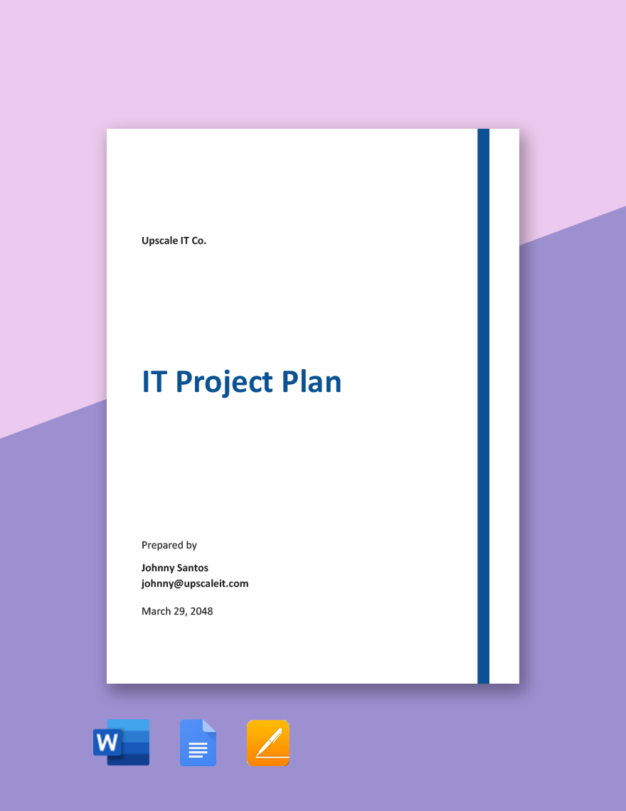 IT Project Plan Template in Word, Google Docs, PDF, Apple Pages