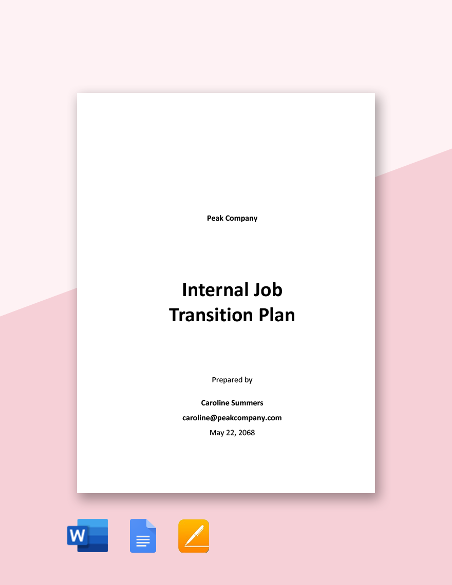 Internal Job Transition Plan Template
