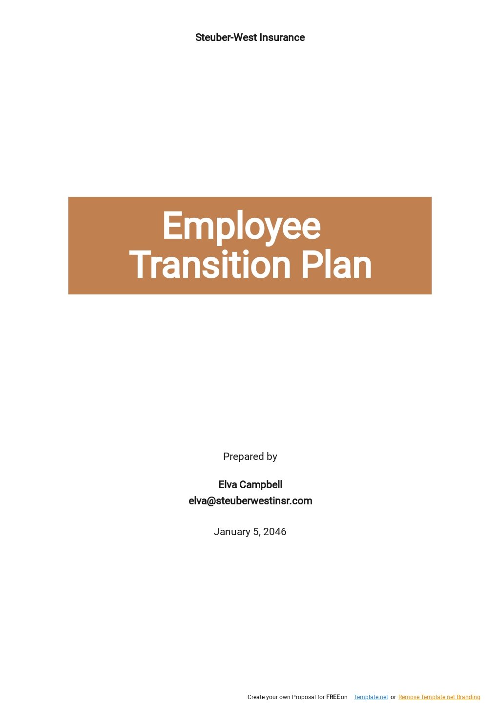 Employee Transition Plan Template