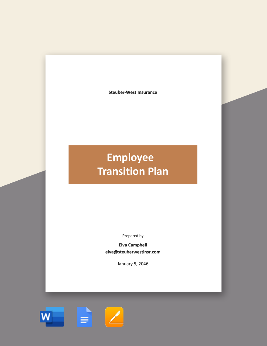 Employee Transition Plan Template in Word, Google Docs, Pages - Download | Template.net