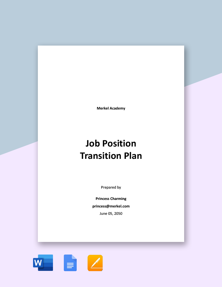 Job Position Transition Plan Template