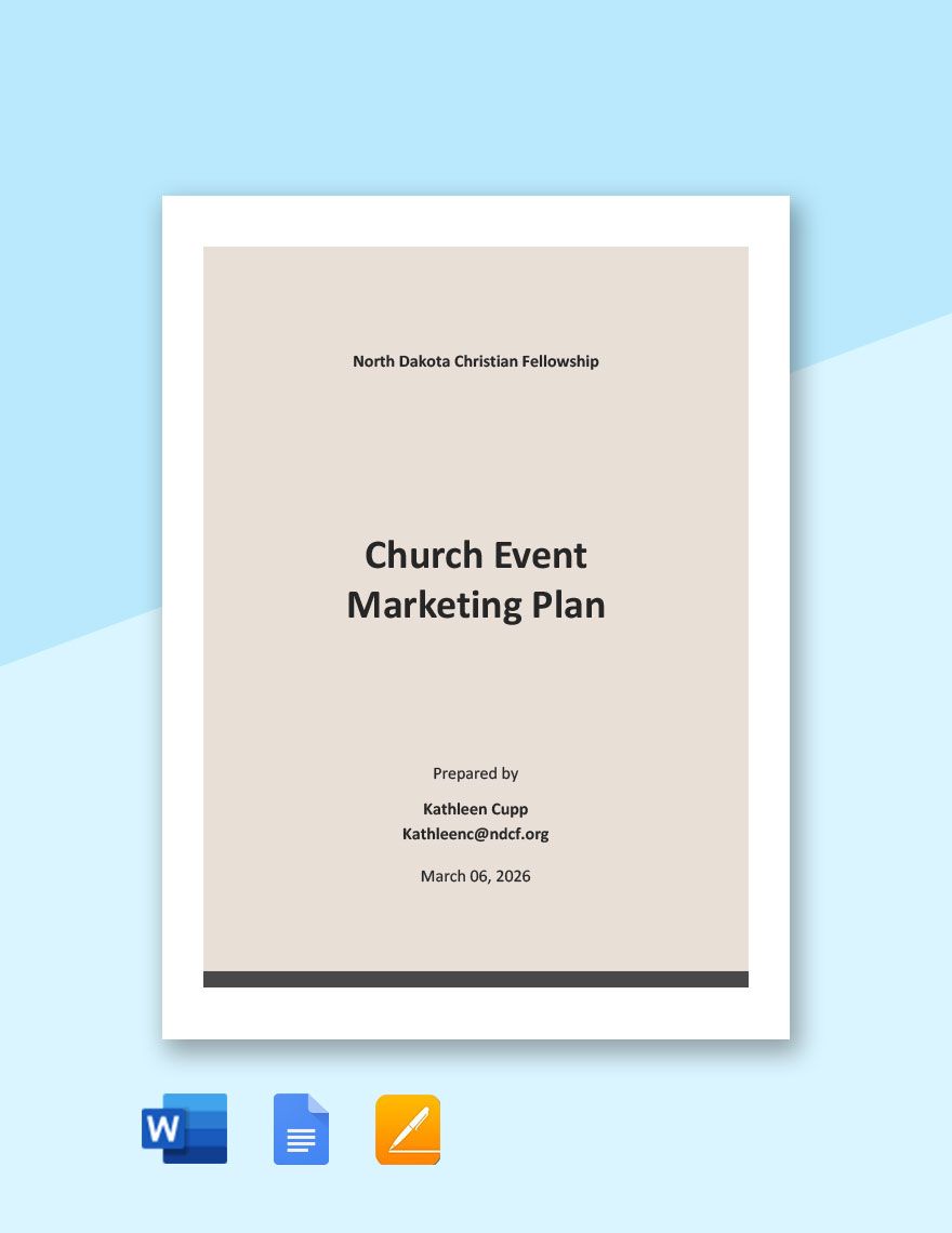 Church Event Marketing Plan Template