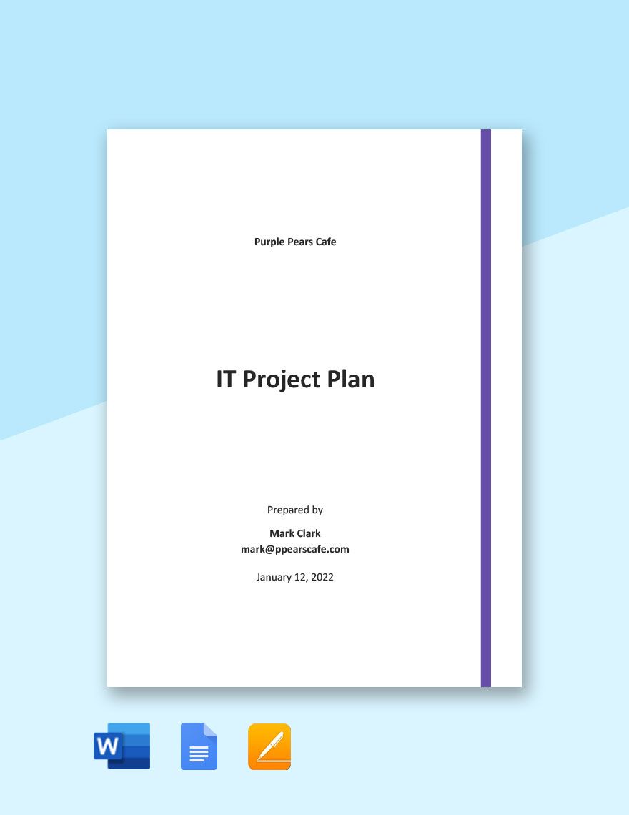 Basic IT Project Plan Template in Word, Google Docs, Pages - Download | Template.net