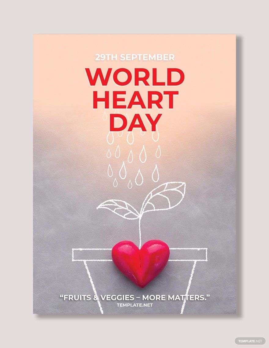 International Heart Day Greeting Card Template